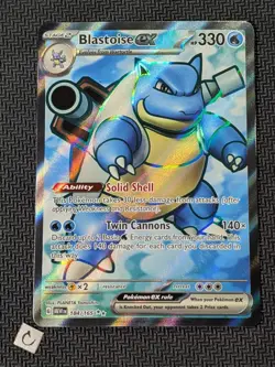 Blastoise ex 184/165 - Scarlet Violet 151 Full Art Ultra Rare English Pokemon NM - Image 1