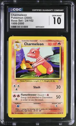 Pokemon TCG Charmeleon Base Set 24/102 1999-2000 4th Print UK Print WOTC - Image 1