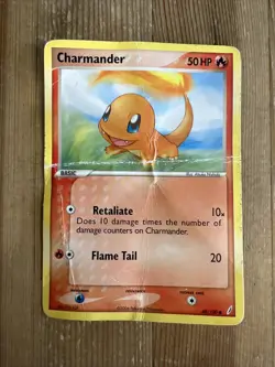 Charmander - 48/100 - Common Crystal Guardians Pokemon VERY DAMAGED - Image 1