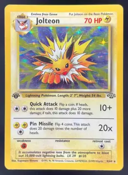 1999 Pokemon Jungle 1st Edition #4/64 Jolteon - Image 1