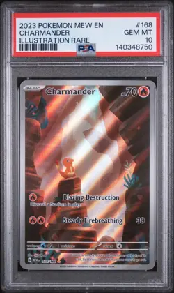 CHARMANDER 2023 POKEMON MEW EN-151 ILLUSTRATION RARE #168 PSA 10 GEM MINT - Image 3