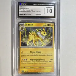 Pokemon Jolteon Prismatic Evolutions 169 Black Star Holo CGC 10 - Image 1