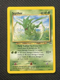 Scyther 46/75 Neo Discovery Pokemon TCG WOTC Vintage Regular (Light Play) LP 1 - Image 1