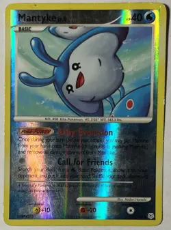 Mantyke Uncommon Diamond and Pearl Reverse Holo Pokemon Card 55/130 - Image 1