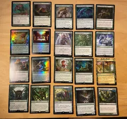 MTG Lot Of 20 Green Cards Including Rares and Mythics - Image 1