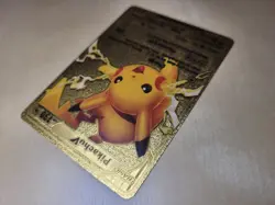 Fan Art - Pikachu V Gold Foil Textured Collector Pokemon Card HP190 043/185 - Image 4