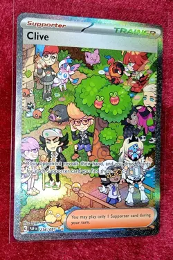 Clive 236/091 Paldean Fates Special Illustration Rare SIR Pokemon Card - Image 1