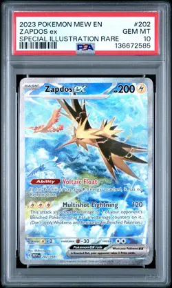 Pokemon Zapdos ex 202/165 SIR Scarlet & Violet 151 #202 Holo SIR GEM MINT PSA 10 - Image 1