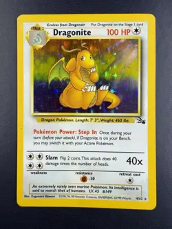 1999 Pokemon Fossil 4 Dragonite holo - Image 1