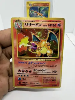 1999 TCG Pokemon Charizard Base Set Holo Rare No.006 Japanese ~ BIG SWIRL! DMG - Image 1