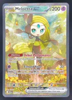 2025 Pokemon Black Bolt #167/086 Meloetta ex Special Illustration Rare - Image 1
