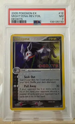 2005 Pokemon EX Deoxys Mightyena-Reverse Holo Foil #12 PSA NM 7 - Image 1
