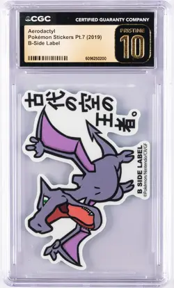2019 POKEMON STICKERS PT. 7 B-SIDE LABEL AERODACTYL CGC 10 PERFECT - Image 1