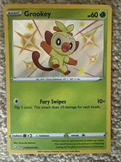 Grookey SV004/SV122 Shining Fates Shiny Vault Holo Rare Pokemon TCG 2021 NM - Image 1