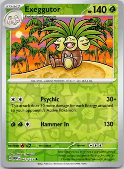 Exeggutor 103/165 UC 151 Pokemon Reverse Holo Near Mint - Image 1