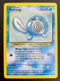 Poliwag 59/102 4th Print Base Set - Common Pokemon Card - WOTC Near Mint - Image 1
