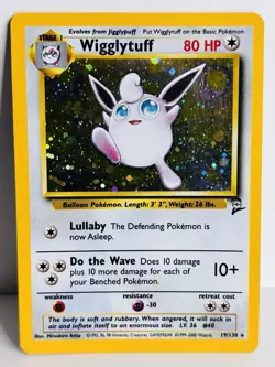 Pokemon TCG Cards Wigglytuff 19/130 Base Set 2 Holo Rare - Image 1