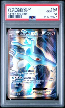2016 POKEMON XY FATES COLLIDE #122 FULL ART/KINGDRA EX PSA 10 - Image 1