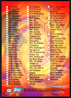 2000 Pokemon TV Animation Series 2 Checklist - Blue Logo - Near Mint - Image 2