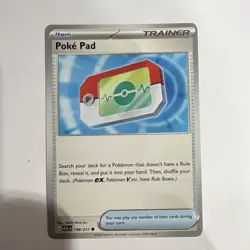 Pokemon Poke Pad 198/217 Trainer Item ASC EN Regular Pokemon TCG Card - Image 1
