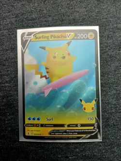 Pokemon TCG Surfing Pikachu V 008/025 Celebrations 25th Anniversary NM - Image 4