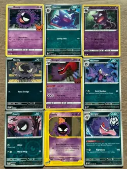 Gastly Haunter Gengar 9 Card Theme Lot Pokemon TCG Mixed Sets - Image 1