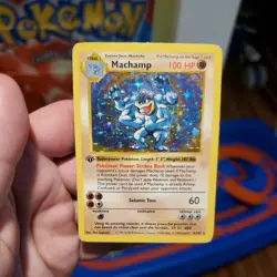 1999 1st Edition Shadowless Pokemon Machamp 008/102 Holo - Image 1