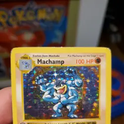 1999 1st Edition Shadowless Pokemon Machamp 008/102 Holo - Image 2