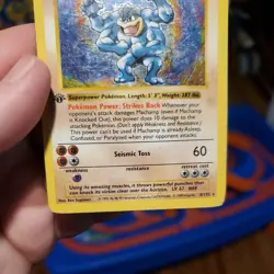 1999 1st Edition Shadowless Pokemon Machamp 008/102 Holo - Image 3