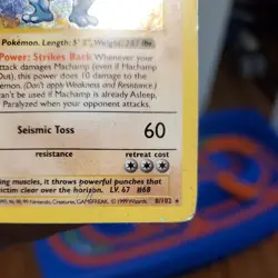 1999 1st Edition Shadowless Pokemon Machamp 008/102 Holo - Image 4