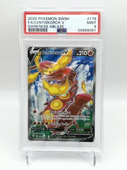 2020 Pokemon Sword & Shield Darkness Ablaze 179 Full Art/Centiskorch V PSA 9 - Image 1
