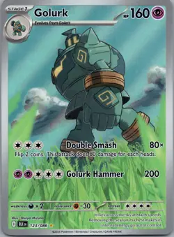 Golurk 123/086 SV: Black Bolt Pokemon TCG Illustration Rare NM - Image 1
