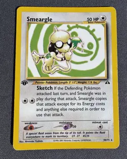 Pokemon TCG Neo Discovery Smeargle 30/75 Rare Non-Holo Card 1st Edition LP - Image 3