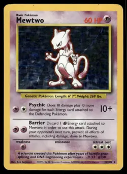 Pokemon Cards Mewtwo 10/102 Base Set Rare *eBay Live* - Image 1