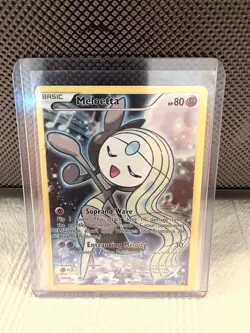 Meloetta XY120 Full Art Black Star Promo Holo Pokemon Card, Whiting on back. - Image 1