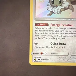 Pokemon TCG Eevee SV41/SV94 Hidden Fates Shiny Vault Holo Shiny Rare 60HP Basic - Image 3