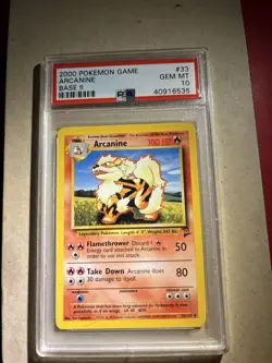 Pokemon TCG Arcanine Base Set 2 Uncommon PSA 10 #33/130 2000 English - Image 1
