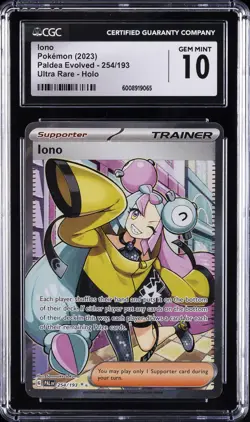 2023 POKEMON PALDEA EVOLVED, ULTRA RARE - HOLO #254/193 IONO CGC 10 GEM MINT - Image 1