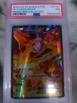 2016 Pokemon XY Red BLue Charizard EX Full Art Black Star Promo BSP #XY121 PSA 7 - Image 1