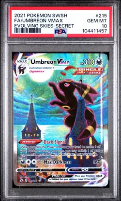 2021 POKEMON SWORD & SHIELD EVOLVING SKIES SECRET FULL ART/UMBREON VMAX PSA 10 - Image 1