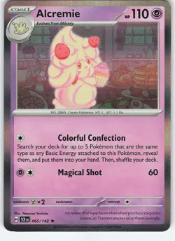 Alcremie 065/142 Rare Holo SV07: Stellar Crown NM Pokemon - Image 1