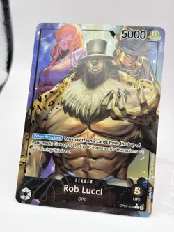 One Piece Rob Lucci OP07-079 Alt Art Leader - 500 Years In The Future NM ENGLISH - Image 3