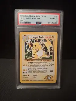 PSA 8 LT. Surge's Raichu Gym Challenge 11/132 Pokemon Card Near MINT Holo - Image 1