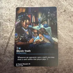 Rhystic Study - Custom Art MTG Magic The Gathering Playtest Card - Image 1