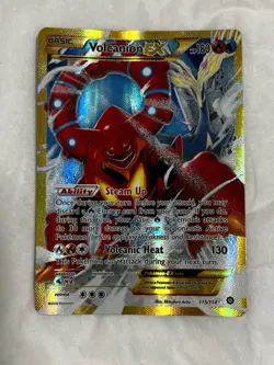 Volcanion EX Secret Rare Full Art Holo Pokemon Card 115/114 XY Steam Siege EX - Image 1