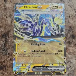 pokemon miraidon ex asc: rare foil 073/217 220hp 120+ lightning card - Image 1