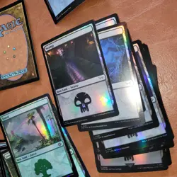 100+ Basic Lands Plains island swamp mountain forest Foil Magic Cards Collection - Image 4