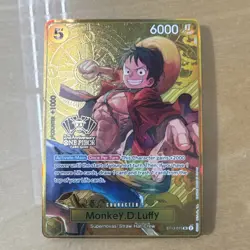Monkey.D.Luffy ST13-015 2nd Anniversary Gold Foil Promo Super Rare - Image 1