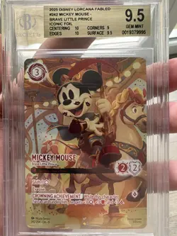 2025 DISNEY LORCANA FABLED ICONIC #242 MICKEY MOUSE BRAVE LITTLE PRINCE BGS 9.5 - Image 2