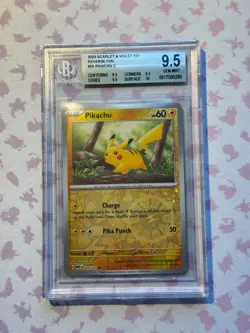 BGS 9.5 Pikachu Pokemon 151 Reverse Holo Pokeball 2023 025/165 Card Mint+ - Image 1